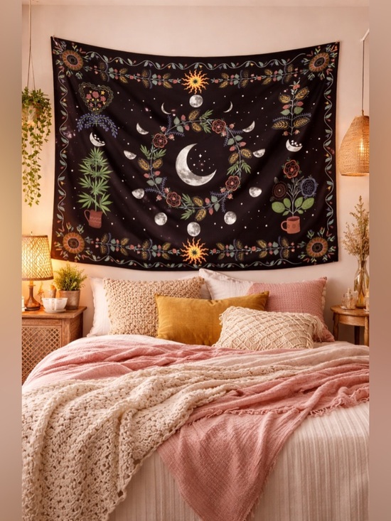 Other - Boho Celestial Moon Tapestry Witchy Decor Dorm Room Stream Backdrop NWT